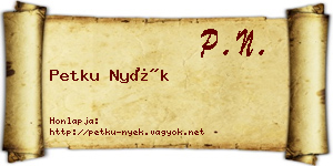 Petku Nyék névjegykártya